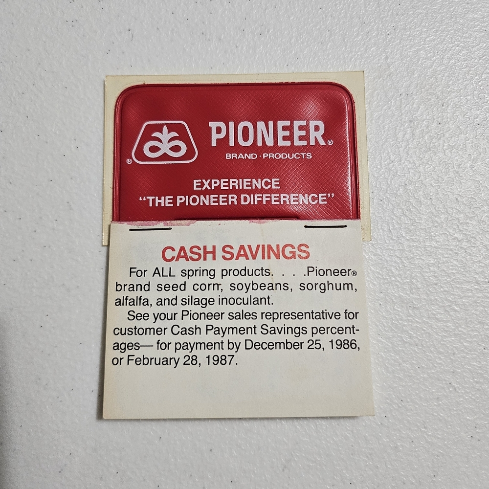 Vintage 1987 Pioneer Seed Calendar Paper Promo Farm Wall Decor